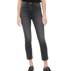 Gap Black High Waisted Cigarette Raw Hem Straight Leg Jeans